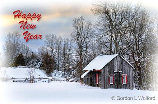Happy New Year (Old Building At Sunrise)_32591.jpg - Photographed near Rosedale, Ontario, Canada.